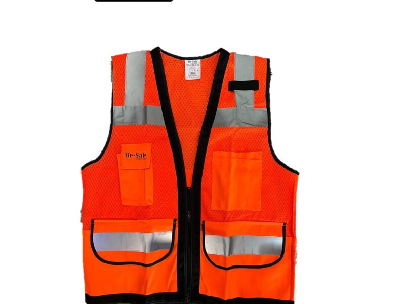 CHALECO MULTIFUNCION REFLECTIVO NARANJA BE-SAFE
